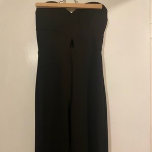 Strapless black full length jumpsuit